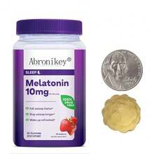 Gominolas de melatonina, suplemento para el sueño en adultos, 10 mg de melatonina, 90 gominolas con sabor a fresa, para un máximo de 45 días. - Otros - Ver 7