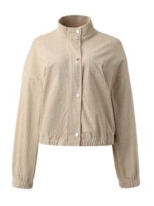 Autumn And Winter Stand Up Collar Jacket, Corduroy Short Jacket For Women