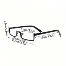 A Stylish Half-Frame Glasses With A Punk Style, Featuring Cute Sister Designs And Soft Literary Decorations, With Frameless Lenses - 紅色 - 查看 7