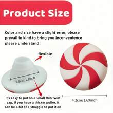 IDOLPACK Holiday Christmas Knob Cover Set - Red Mint & Snowflake Design, Durable Plastic, Easy To Clean, Great For Kitchen, Bathroom And Home Decor, Christmas Decoration