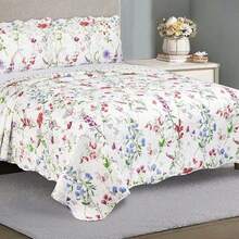 Double Bedspread Kit Garden 220cm X 240cm Floral Prints 3 Pieces - Nhiều màu - Xem 6