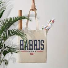 1pc 2024 Madam  Campaign Tote Bag - Bold Blue & Stars Design, Spacious Women's Shoulder Bag Travel, Commute, Beach - Lightweight Folding Bag,  Women, Political Merchandise, Daily Commute, Patriotic Design, Sturdy Handles, Women Shoppers