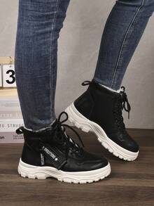 Botas de nieve con suela gruesa de moda para mujer