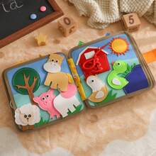 Baby's Early Cloth Book, Enhance Baby's Cognitive Ability, Colorful Cloth Book - Captivating Visual And Auditory Training With Cartoon Animal Tails, Soft Polyester, Children's Learning Toy, Durable Anti-Tear Waterproof Early Education Cloth Book, Stimulate Baby's Tactile And Visual Cognitive Awakening, Suitable For Christmas, Birthday And Other Holiday Gifts! - Multicolor - View 7