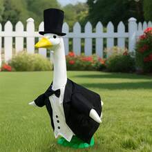 Wedding Goose Outfits Lawn Goose Couple Costume With Headwear For Garden Goose Outdoor Decoration - 黑色 - 查看 3