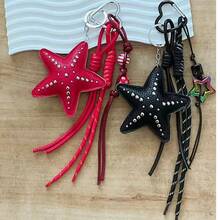 心形扣星形串珠吊坠 DIY 包饰 包袋装饰配件 猎豹纹背包装饰 汽车配件 女士包袋钥匙扣