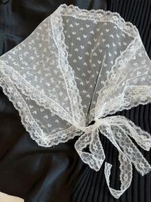 1件装花卉印花蝴蝶结可爱优雅复古法式波西米亚风网纱蕾丝发带，适合女孩，百搭配饰，可搭配连衣裙、牛仔裤，也可作为腰部装饰，适合海滩/摄影等场合。针织材质头巾发带，吸汗发带，秋冬季发带，女士度假装扮发饰，优雅围巾，柔软头巾。 - 白色 - 查看 20