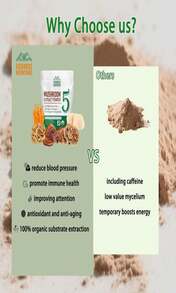 VIGOROUS MOUNTAINS Organic Mushroom Supplement Powder, 30% β-D-Glucan, USDA Certified, Premium Mushroom Complex Blend For Immune Support, Brain Focus, Easy Mix In Coffee &Amp; Tea - 白色的 - 查看 3