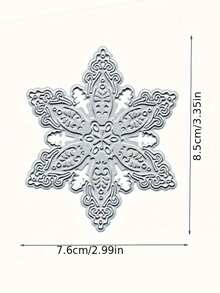 1pc Christmas Snowflake Die-Cut Embossing Stencil, Metal Cutting Dies For DIY Scrapbooking, Photo Album Decorative Craft, Silver Grey Christmas Theme Paper Card Making Tool