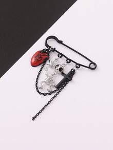 1pc Halloween Limited-Edition Styling Brooch Pin With Pumpkin, Ghost & Spider Whimsical Elements, Festive Vibe