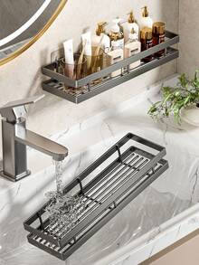 1 kệ đựng đồ nhà tắm treo tường, chất liệu kim loại, kệ đựng đồ dùng nhà tắm dung tích lớn, kệ đựng đồ vệ sinh cá nhân, kệ đựng đồ nhà tắm và nhà bếp, kệ thoát nước có lỗ, kệ đựng chai lọ, kệ treo tường nhà tắm, thích hợp cho phòng tắm, nhà bếp, ban công, bàn trang điểm, khu vực tắm vòi sen, lắp đặt không cần khoan. Phụ kiện nhà tắm - Nhiều màu - Xem 3