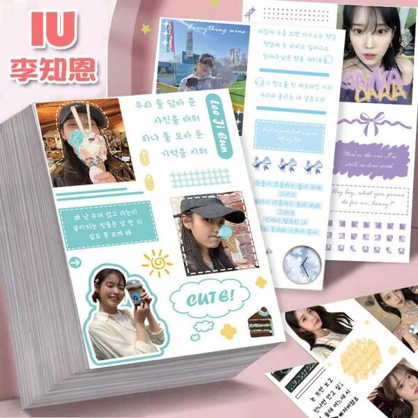 16 pièces Autocollants KPOP Haute Beauté Li Zhien Autocollants populaires coréens Ins Simples Matériel de manuels Autocollants imperméables