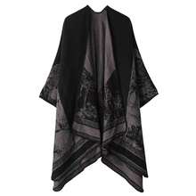 1PC Women Luxury 2-In-1 Wearable Blanket Shawl Wrap - Oversized Soft Floral Cape Scarf, Elegant Evening Party Cover Up, Travel Wedding Gift Idea - Floral Cape Shawl - View 5