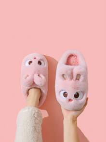 1 Pair Teen Cute Rabbit Slippers, Toddler Indoor Home Closed Toe Slippers
