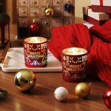 1 pièce Bougies parfumées de Noël, cire de soja naturelle avec plusieurs couches de parfums, convient pour la décoration de la maison, la détente et les cadeaux de rendez-vous. L'arôme d'ambre baltique est parfait pour la Saint-Valentin, les rendez-vous et les ambiances de fête. Décorations de Noël, décoration de la pièce, cadeaux de Noël