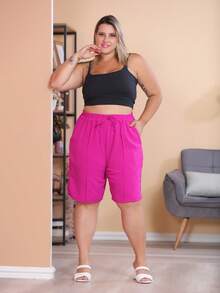 2-Piece Women's Bermuda Shorts Plus Size Duna Fabric Comfortable Fashion Kit - Varias Cores - 查看 6