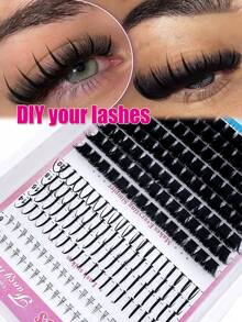 3-In-1 False Eyelash Clusters, 200D/160D/120D/100D/80D/60D Long 6-20mm Pointed Tip Lower Lashes, 280/264/248/232/216 Pieces Thick Single Lashes, DIY Pointed Tip Lashes, Cartoon Style Lash Clusters, Mink Fur Lash Strips, Thick Type - D - 查看 11
