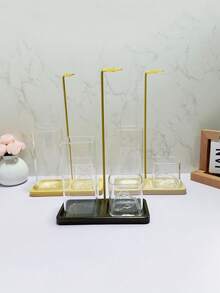 1pc 2-In-1 Square Incense Burner Base, Metal Wire Incense Clip, Anti-Ash, With Detachable Glass Ash Catcher And Candle Storage Box, Elegant Aromatherapy Design, Suitable For Meditation, Yoga, Tea Room And Home Decor - Multicolor - View 11