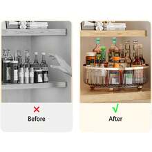 1pc Lazy Susan Organizer,Turntable Organizer,Spinner Countertop Organizer, Rotating Spice Rack For Kitchen,Cabinet, Pantry, Table, Fridge, Bathroom, Countertop, Vanity - Transparent - View 5