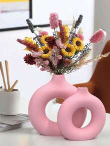 1PcO-Shaped Vases, Modern Simple Decorative Vases, Hollowed-Out Round Matt Pampas Vases, 1 Pco White Vases Are Used For Table Shelf Decoration In Bohemian Home Wedding Banquet Rooms, Modern Simple Decorative Vases, Hollowed-Out Round Matt Pampas Vases Are Used For Table Shelf Decoration In Bohemian Home Wedding Banquet Rooms. Home Decor Room Decor Flower Vase Glass Vase