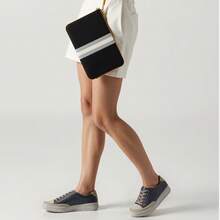 Women's Comfortable Casual Genuine Leather Fashion Sneakers - Xanh lam/Be - Xem 4