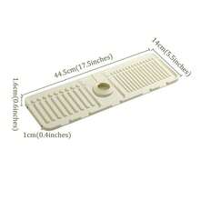 Faucet Mat For Kitchen Sink -17.5 X 5.5inch Drainage Pad, Faucet Drip Mat, Premium Silicone Splash Guard With Fast Drying Dish Soap Sponge Holder, Protective Sink Tray Ideal For Stone Sinks In Kitchen & Bathroom