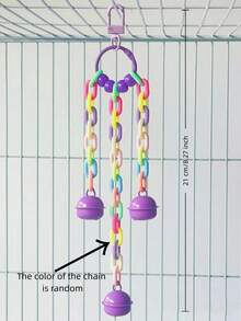 1 szt. akrylowa zabawka dzwonek dla papugi, zawieszka do klatki dla ptaków, zabawka dzwonek do gryzienia ptaków, uspokajająca zabawka dzwonek, dekoracyjna zawieszka do klatki dla ptaków, artykuły dla ptaków