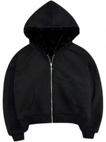 Y2k Zip Up Hoodie Fur Hooded Jacket Warm Winter Coat For Men Fur Collar Hoodies Streetwear Unisex Streetwear-20256688 - 豹紋黑色 - 查看 1