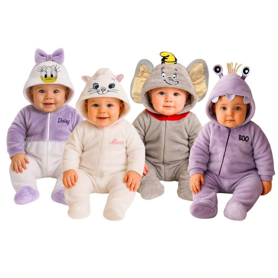 Disney Pack 4 Mamelucos para Bebe Daisy, Marie, Dumbo, Boo - Multicolor - Ver 1