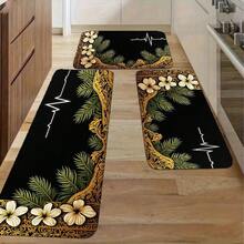 Tropical Floral Kitchen Runner Rug - Non-Slip Absorbent Kitchen Mat, Long Floor Runner Carpet For Kitchen, Bedroom, Living Room, Hallway - Durable, Easy To Clean, Decorative Kitchen Decor Accen - Multicolor - View 2