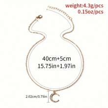 1 Piece Women Pendant Necklace Casual And Fashionable Moon Pendant Necklace For Daily Wear - 銀色 - 查看 4
