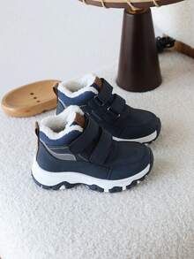 1 Paar Kinder Thermisch gefütterte rutschfeste und strapazierfähige Outdoor Sportschuhe, geeignet für Herbst/Winter