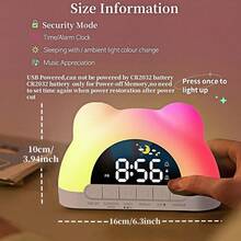 NieNie USB Powered Music Digital Alarm Clock With 11 Colors RGB Mood Light 2 Alarm Night Mode 5 Levels Brightness Adjustment Snooze Table Clock 12/24H 4 Levels Adjustable Volume USB Output Wake-Up Sleep Reminder Security Mode LED Clock Home Decor Room Decor