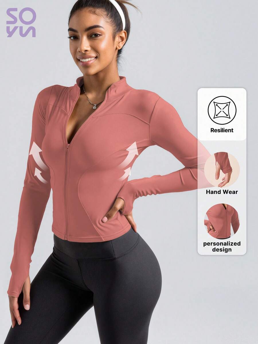 Soyun 女士运动夹克，适合户外活动、旅行、休闲穿着、聚会、办公和健身。