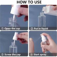 4 Pack 3.4 Oz 100ml Small Spray Bottles, TSA Approved Travel Bottles Toiletries With Labels - Fine Mist, Refillable, Reusable, Leak Proof