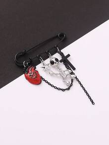 1pc Halloween Limited-Edition Styling Brooch Pin With Pumpkin, Ghost & Spider Whimsical Elements, Festive Vibe