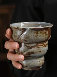 1pc 240ml Ceramic Reactive Glaze Coffee Mug, Household Water Cup, Beverage Cup, Cola Cup, Wine Glass, Couple Cup, Creative Reactive Glaze Ceramic Cup, Retro Ceramic Mug, Reactive Glaze Mug, Coffee Cup, Water Cup, Hanging Ear Coffee Cup, Latte Art Cup, Couple Cup, Ceramic Cup - Multicolor - View 11