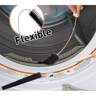 مجموعة أداة إزالة الوبر وتنظيف المنفذ - فرشاة ملتوية مرنة ذات مقبض خشبي لصيانة مزيل الرطوبة والأنابيب