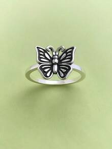 1pc Simple Unique 925 Sterling Silver Butterfly Ring Women Fine Jewelry Gift - Bạc - Xem 27