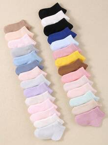 1/10/20 Pairs Random Solid Color Toddler Autumn Socks, Winter Newborn Socks, Newborn Essentials, Baby Baptism Gift, Halloween, Christmas, Autumn Decoration - Multicolor - View 6