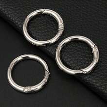 30/20/10pcs Trigger Spring O-Rings, Gold/Silver Metal Keychain Rings, Round Clasp Clips, Suitable For Keychains, Bags, Key Chains, DIY Crafts, Jewelry Making Clasps And Hooks - Multicolor - View 7