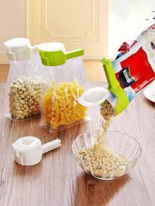 Kẹp túi đựng thực phẩm chống tràn, kẹp túi đựng đồ ăn nhẹ bằng nhựa có thể tái sử dụng có vòi rót - Dụng cụ nhà bếp cho đồ ăn nhẹ và hơn thế nữa - Nhiều màu - Xem 1