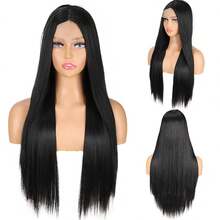 5*0.5 Synthetic Lace Front Wig Long Smooth Straight Edge Lace Front Wig Suitable For Women's Daily Party Use - Multicolor - View 10