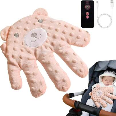 Mano De Palma Calmante Para Bebé,Palma Calmante Para BebéS Con Control Remoto,3 Modos,Palmaditas Simulada De Ayuda Para Dormir Para BebéS Durmiendo,Tanque Interior Puede Calentar Y Calentar Barriga Ayuda Con Escape (Azul)