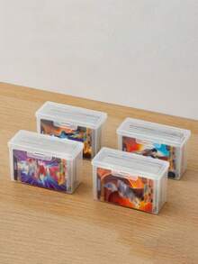 6pcs (1 Large Box + 5 Small Boxes) U-Shaped Card Organizer Boxes: 5 Compartments, White, PP Material, Suitable For Cards, Postcards, Etc. - Transparent Dust-Proof Lid Storage & Display Box, Desk Organizer, Suitable For School, Office Staff And Students, Great For Halloween And Christmas - Multicolor - View 17