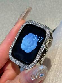 2 Packs Bling Case Crystal Rhinestone Protector Bumper With Screen Protector Compatible With Apple Watch Cover For Series Ultra/SE/11/10/9/8/7/6/5/4/3/2/1, Compatible For Apple Watch Case 38/40/41/42/44/45/46/49mm, Protective Face Cover Sparkling, Silver+Starlight Color