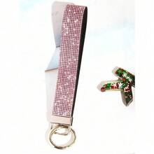 1pc Rhinestone Decor Bling Glitter Wrist Strap With Keyring Wristlet Keychain For Clutch And Key Holder Key Chain Charms Key Lanyard School Supplies Teacher Gifts Back To School Teacher Accessories - 彩色 - 查看 3