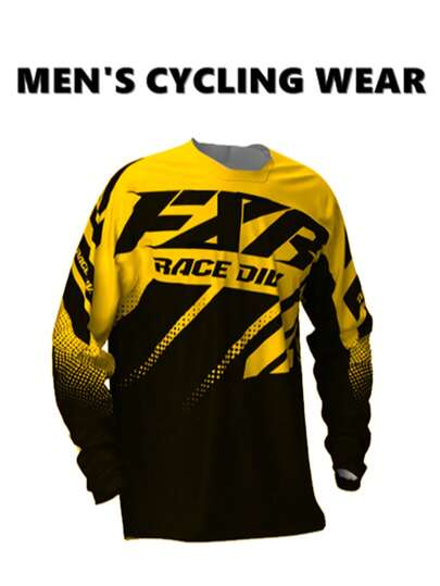 قميص ركوب الدراجات النارية للرجال بأكمام طويلة - مصنوع من قماش بولي إستر قابل للتنفس وسريع الجفاف مع حماية من الأشعة فوق البنفسجية، مع تصميم تدرج أحمر وأسود مطبوع بالكامل، مثالي للسباقات والدراجات والرياضات الخارجية