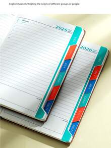 1 Piece 2026 A5 (140 Pages) Standard Plan Calendar Planning: High-Quality PU Leather (January December) Daily, Weekly, And Monthly Agendas, 365 Day To-Do List Planned By Planner, Perfect Gift (Blue, Brown, Gray, Khaki)