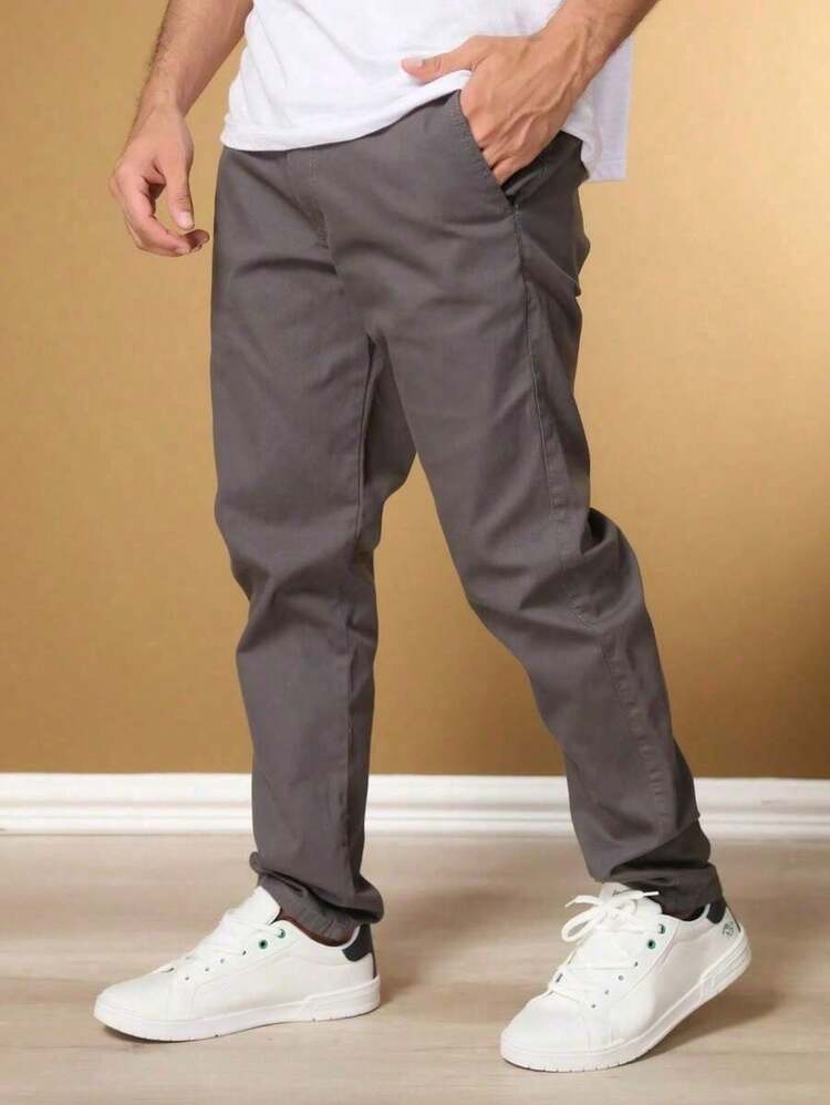 29 Men's Slim Fit Sport Slim Fit Twill Pants With Built-In Pocket, Knife Pocket, Lycra, High Durability And Comfort - Màu xám đen - Xem 3